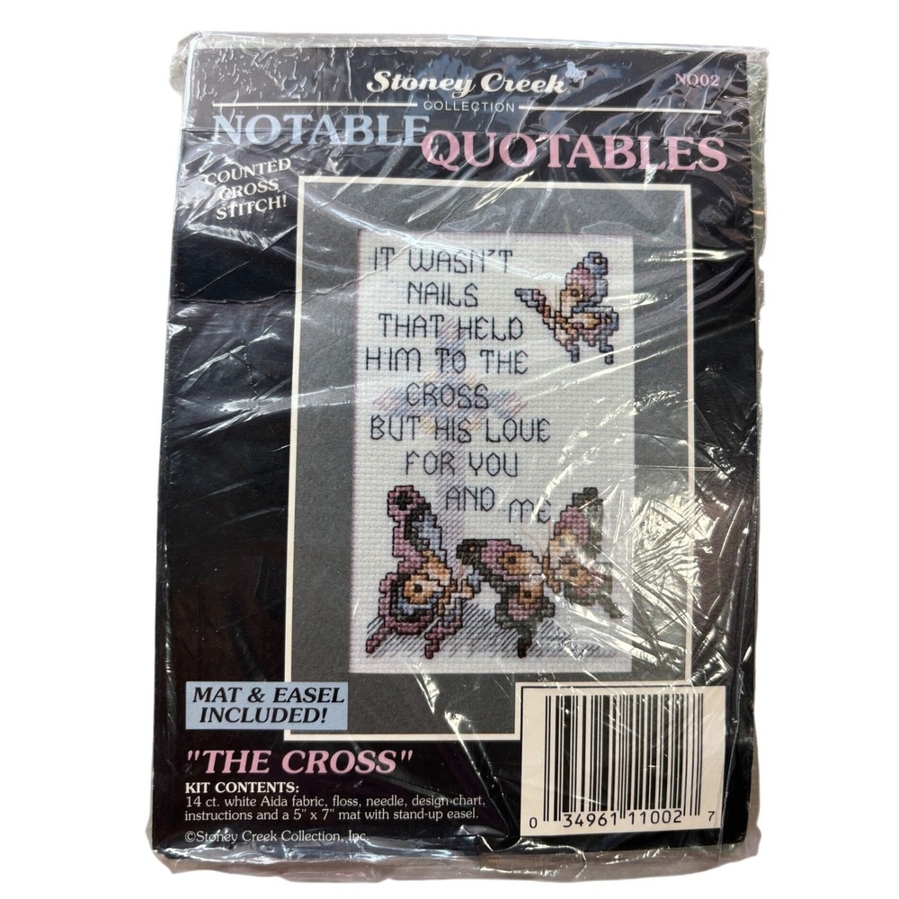 NEW Stoney Creek Notable Quotables The Cross Counted Cross Stitch Kit Mat Easel